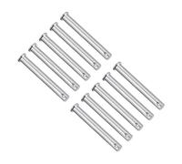 TA-VIGOR 10pcs 10 x 90mm Clevis Pins Single Hole, Zinc-Plated Steel Flat Head Link Hinge Pin Fastener for Mechanical Linkage, Ship Rigging, Fixed Parts