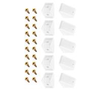 TA-VIGOR 10pcs 17.5x20x20mm 90 Degree Plastic Corner Braces Support with Cover Cap, ABS L Shape Right Angle Shelf Brackets with Screws for Furniture Repairing, Cabinets, Bookshelves & DIY