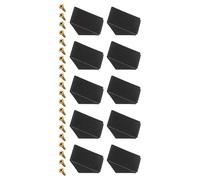 TA-VIGOR 10pcs 17x20x20mm 90 Degree Plastic Corner Braces Support with Cover Cap, ABS L Shape Right Angle Shelf Brackets with Screws for Furniture Repairing, Cabinets, Bookshelves & DIY, Black