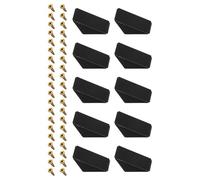 TA-VIGOR 10pcs 21.5x40x40mm 90 Degree Plastic Corner Braces Support with Cover Cap, ABS L Shape Right Angle Shelf Brackets with Screws for Furniture Repairing, Cabinets, Bookshelves & DIY, Black