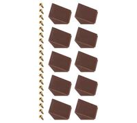 TA-VIGOR 10pcs 21x21x23mm 90 Degree Plastic Corner Braces Support with Cover Cap, ABS L Shape Right Angle Shelf Brackets with Screws for Furniture Repairing, Cabinets, Bookshelves & DIY, Brown