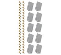 TA-VIGOR 10pcs 41x19x19mm 90 Degree Plastic Corner Braces Support with Cover Cap, ABS L Shape Right Angle Shelf Brackets with Screws for Furniture Repairing, Cabinets, Bookshelves & DIY, Grey
