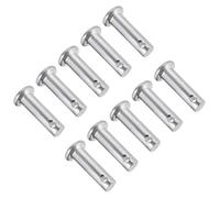 TA-VIGOR 10pcs 6 x 20mm Clevis Pins Single Hole, Zinc-Plated Steel Flat Head Link Hinge Pin Fastener for Mechanical Linkage, Ship Rigging, Fixed Parts