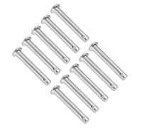 TA-VIGOR 10pcs 6 x 40mm Clevis Pins Single Hole, Zinc-Plated Steel Flat Head Link Hinge Pin Fastener for Mechanical Linkage, Ship Rigging, Fixed Parts