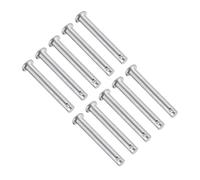 TA-VIGOR 10pcs 6 x 45mm Clevis Pins Single Hole, Zinc-Plated Steel Flat Head Link Hinge Pin Fastener for Mechanical Linkage, Ship Rigging, Fixed Parts