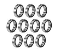 TA-VIGOR 10Pcs 6701-2RS Deep Groove Ball Bearings, Z2 12mm x 18mm x 4mm Double Sealed Industrial Bearings, Chrome Steel Skateboard Bearings for Motor Electrical Instrument Equipment, Black