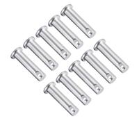 TA-VIGOR 10pcs 8 x 30mm Clevis Pins Single Hole, Zinc-Plated Steel Flat Head Link Hinge Pin Fastener for Mechanical Linkage, Ship Rigging, Fixed Parts