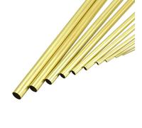 TA-VIGOR 10Pcs Brass Round Tube, 1mm 2mm 3mm 4mm 5mm 6mm 7mm 8mm 9mm 10mm OD x 0.2mm Wall Thickness 300mm Length Metal Seamless Straight Tubing for Home, Refrigerator Capillary Tube