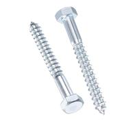 TA-VIGOR 10Pcs Coach Screws, M10 x 100mm Hex Head Lag Bolts, Carbon Steel Zinc Plated Sleeper Concrete Wood Screw Hexagon Lag Half Thread Self-Tapping Bolts for Outdoor Use in Decking, Fencing