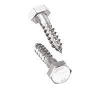 TA-VIGOR 10Pcs Coach Screws, M10 x 40mm Hex Head Lag Bolts, 304 Stainless Steel Sleeper Concrete Wood Screw Hexagon Lag Half Thread Self-Tapping Bolts for Outdoor Use in Decking, Fencing