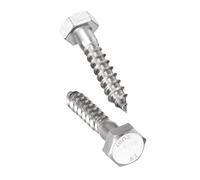 TA-VIGOR 10Pcs Coach Screws, M10 x 50mm Hex Head Lag Bolts, 304 Stainless Steel Sleeper Concrete Wood Screw Hexagon Lag Half Thread Self-Tapping Bolts for Outdoor Use in Decking, Fencing
