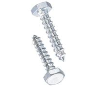 TA-VIGOR 10Pcs Coach Screws, M10 x 50mm Hex Head Lag Bolts, Carbon Steel Zinc Plated Sleeper Concrete Wood Screw Hexagon Lag Full Thread Self-Tapping Bolts for Outdoor Use in Decking, Fencing