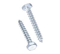 TA-VIGOR 10Pcs Coach Screws, M10 x 60mm Hex Head Lag Bolts, Carbon Steel Zinc Plated Sleeper Concrete Wood Screw Hexagon Lag Full Thread Self-Tapping Bolts for Outdoor Use in Decking, Fencing