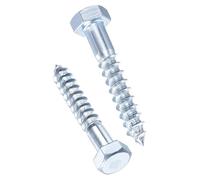 TA-VIGOR 10Pcs Coach Screws, M10 x 70mm Hex Head Lag Bolts, Carbon Steel Zinc Plated Sleeper Concrete Wood Screw Hexagon Lag Half Thread Self-Tapping Bolts for Outdoor Use in Decking, Fencing