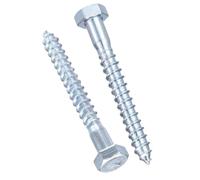 TA-VIGOR 10Pcs Coach Screws, M12 x 100mm Hex Head Lag Bolts, Carbon Steel Zinc Plated Sleeper Concrete Wood Screw Hexagon Lag Half Thread Self-Tapping Bolts for Outdoor Use in Decking, Fencing