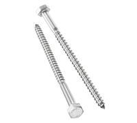 TA-VIGOR 10Pcs Coach Screws, M6 x 100mm Hex Head Lag Bolts, 304 Stainless Steel Sleeper Concrete Wood Screw Hexagon Lag Half Thread Self-Tapping Bolts for Outdoor Use in Decking, Fencing