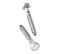 TA-VIGOR 10Pcs Coach Screws, M6 x 40mm Hex Head Lag Bolts, 304 Stainless Steel Sleeper Concrete Wood Screw Hexagon Lag Half Thread Self-Tapping Bolts for Outdoor Use in Decking, Fencing