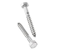 TA-VIGOR 10Pcs Coach Screws, M6 x 50mm Hex Head Lag Bolts, 304 Stainless Steel Sleeper Concrete Wood Screw Hexagon Lag Half Thread Self-Tapping Bolts for Outdoor Use in Decking, Fencing