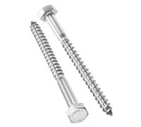 TA-VIGOR 10Pcs Coach Screws, M6 x 75mm Hex Head Lag Bolts, 304 Stainless Steel Sleeper Concrete Wood Screw Hexagon Lag Half Thread Self-Tapping Bolts for Outdoor Use in Decking, Fencing