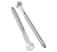 TA-VIGOR 10Pcs Coach Screws, M6 x 80mm Hex Head Lag Bolts, 304 Stainless Steel Sleeper Concrete Wood Screw Hexagon Lag Half Thread Self-Tapping Bolts for Outdoor Use in Decking, Fencing