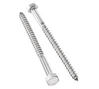 TA-VIGOR 10Pcs Coach Screws, M6 x 90mm Hex Head Lag Bolts, 304 Stainless Steel Sleeper Concrete Wood Screw Hexagon Lag Half Thread Self-Tapping Bolts for Outdoor Use in Decking, Fencing