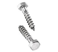 TA-VIGOR 10Pcs Coach Screws, M8 x 35mm Hex Head Lag Bolts, 304 Stainless Steel Sleeper Concrete Wood Screw Hexagon Lag Half Thread Self-Tapping Bolts for Outdoor Use in Decking, Fencing