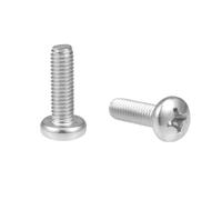 TA-VIGOR 10Pcs Cross Pan Head Machine Screws, M6x20mm Phillips Round Head Screws Bolts for Machinery, Furniture, Car, Motorcycle Repair, Electronic Products, Ship Assembly, and DIY