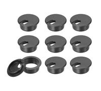 TA-VIGOR 10Pcs Desk Cable Hole Cover, 38mm/1-1/2inch ABS Wire Grommet, U-Shaped Cord Organizer for Office and Computer Desks, Black