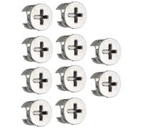 TA-VIGOR 10Pcs Furniture Connecter Cam Lock Nuts Fittings, 15mm x 12mm Screw Eccentric Fasteners for Cabinet Drawer Dresser Wardrobe Furniture Panel Connecting, Silver