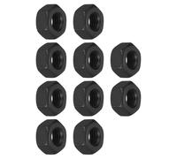 TA-VIGOR 10Pcs Hex Nuts, 1/4"-28 UNC Self Locking Nuts, Carbon Steel Grade 8.8 Oxide Hexagon Nutstones for Lock Washers, Bolts, Screws, Black
