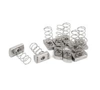 TA-VIGOR 10Pcs M10 304 Stainless Steel Long Spring Channel Nuts, Silver Tone Strut Nuts for C Series Unistrut Channels and Inserts