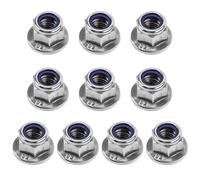 TA-VIGOR 10Pcs M10 Flange Lock Nuts, Stainless Steel Nylon Insert Hex Self Locking Nuts for Industrial Construction Fasteners