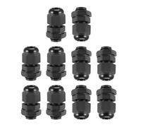 TA-VIGOR 10Pcs M12 x 1.5 Cable Gland, IP68 Waterproof Adjustable Plastic Nylon Wire Connectors Gland Joints for 2mm-5mm Cables, Locknut Stuffing Glands with Locknut and Washer - Black