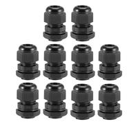 TA-VIGOR 10Pcs M16 x 1.5 Cable Gland, IP68 Waterproof Adjustable Plastic Nylon Wire Connectors Gland Joints for 4mm-8mm Cables, Locknut Stuffing Glands with Locknut and Washer - Black