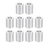 TA-VIGOR 10Pcs M2 Aluminum Spacer, 2.1mm ID x 4mm OD x 5mm Length Metal Round Standoff Bushing Plain Finish Spacer for Mechanical and DIY Projects for M2 Screws Bolts and Rods