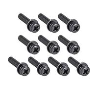 TA-VIGOR 10pcs M4 x 40mm Phillips Pan Head Machine Screws Bolts with Spring and Plain Washers, Carbon Steel Phillips Machine Screw for Heavy-duty Fastening