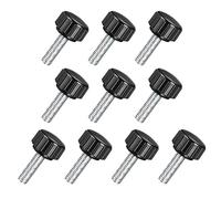 TA-VIGOR 10Pcs M5 x 20mm Male Thread Knurled Clamping Knobs Grip, 16mm Dia Carbon Steel Thumb Screw Clamping Handle Bolt with Thermoset Plastic Knobs