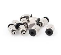 TA-VIGOR 10Pcs M5 x 4mm Push to Connect Pneumatic Fittings, Straight Quick Connect Air Line Fittings Push in Pneumatic Connectors for PE PU Nylon Tubing Pneumatic Quick Joint Adapter