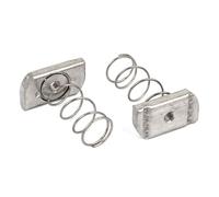 TA-VIGOR 10Pcs M6 304 Stainless Steel Long Spring Channel Nuts, Silver Tone Strut Nuts for C Series Unistrut Channels and Inserts