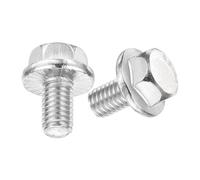 TA-VIGOR 10Pcs M6 x 10mm Hex Serrated Flange Bolts, 304 Stainless Steel Flanged Hex Head Screws for DIY, Machine Tools, Fastener Hardware Applications