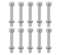 TA-VIGOR 10Pcs M6 x 45mm Hex Head Screws Bolts, Nuts, Flat & Lock Washers Kits, Fully Thread Hexagon Bolts, High Tensile Cap Screws for Metal Work, Automotive Machinery, Bike Motorcycles Repair