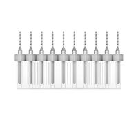 TA-VIGOR 10Pcs Micro Drill Bit 0.8mm, Grey PCB Drill Bits with 1/8 Inch Shank Tungsten Carbide Drilling Rotary Tool for Print Circuit Board Stone CNC Engraving