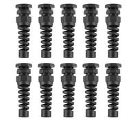 TA-VIGOR 10Pcs PG9 Cable Gland 4mm-8mm Wire Hole Waterproof Nylon Connector Joint Adjustable Locknut with Strain Relief Black