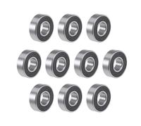 TA-VIGOR 10Pcs R6-2RS Deep Groove Ball Bearings, Z2 3/8 Inch x 7/8 Inch x 9/32 InchDouble Sealed Industrial Bearings, Chrome Steel Skateboard Bearings for Motor Electrical Instrument Equipment