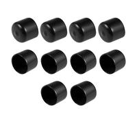 TA-VIGOR 10Pcs Rubber End Caps, 25mm ID Round Flexible Screw End Caps Thread Protectors, Black Vinyl Bolt Covers Rubber Covers for Screws, Tubes, Cables, Wires, etc