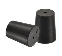 TA-VIGOR 10Pcs Rubber Tapered Plug, 16mm to 20mm Drilled Rubber Stopper,Tapered Lab Seal Silicone Stoppers Lab Plug with Hole Test Tube Bungs for Lab Home Flasks Glass Containers Test Tube, Black