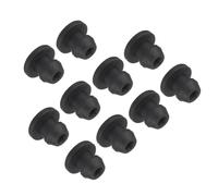 TA-VIGOR 10Pcs Silicone Snap in Locking Hole Plugs, 5mm Diameter Hole Stoppers, Rubber Panel Seal Cover Flush Type Panel Round for Kitchen Rubber Bulkheads Waterproof Sealing Plugs, Black