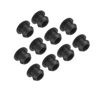 TA-VIGOR 10Pcs Silicone Snap in Locking Hole Plugs, 9mm Diameter Hole Stoppers, Rubber Panel Seal Cover Flush Type Panel Round for Kitchen Rubber Bulkheads Waterproof Sealing Plugs, Black