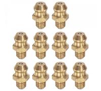 TA-VIGOR 10Pcs Straight Grease Nipples Fitting, M5 x 0.8mm Metric Thread Brass Hydraulic Grease Fitting Accessories for Automotive, Agricultural & Industrial Machinery