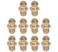 TA-VIGOR 10Pcs Straight Grease Nipples Fitting, M6 x 0.75mm Metric Thread Brass Hydraulic Grease Fitting Accessories for Automotive, Agricultural & Industrial Machinery